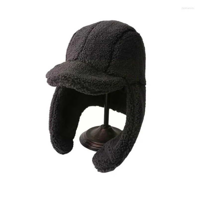 Gorro/caveira tampas 2022 mulheres chapéu de inverno para fêmea espessa um bico quente e vento de vento com flaps de ouvido Lady Beanie w3n3 delm22