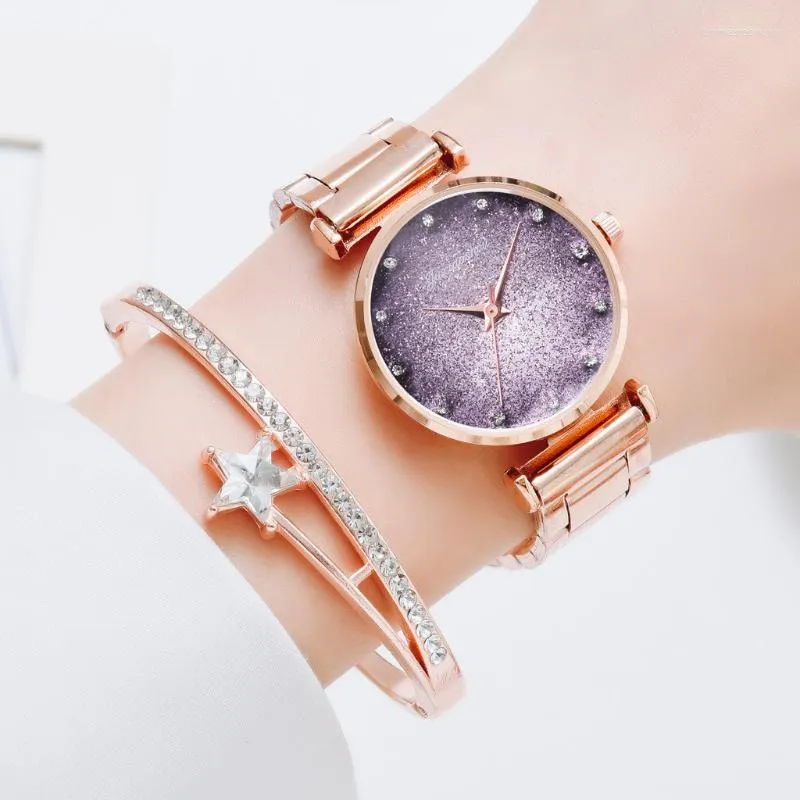Set di orologi con cinturino in acciaio con cinturino in acciaio con diamanti ultra sottili alla moda, eleganti orologi minimalisti geometrici di lusso, orologi da polso di alta qualità