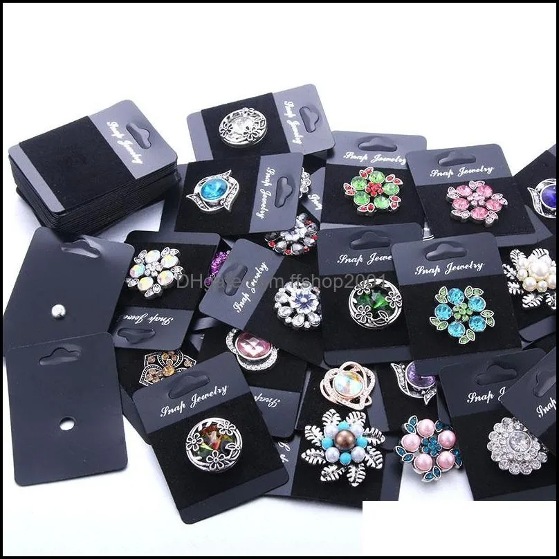 charm bracelets multiple styles snap jewelry display board fit 1pcs 18mm buttons pu leather black flannel pvc holder