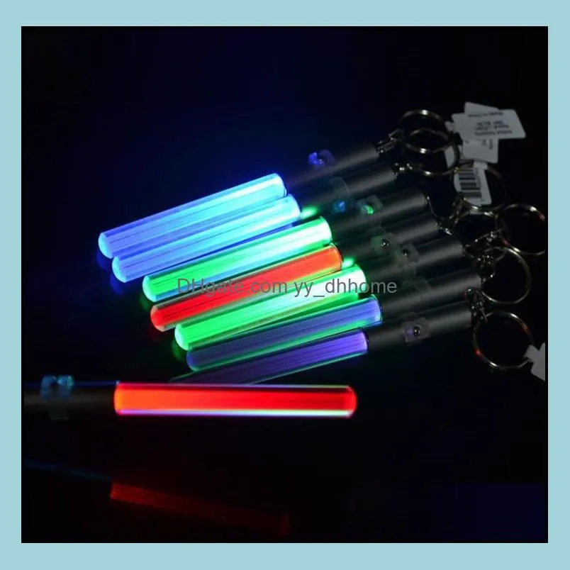 party supplies led flashlight stick keychain mini torch aluminum key chain keyring durable glow pen magic wand sticks