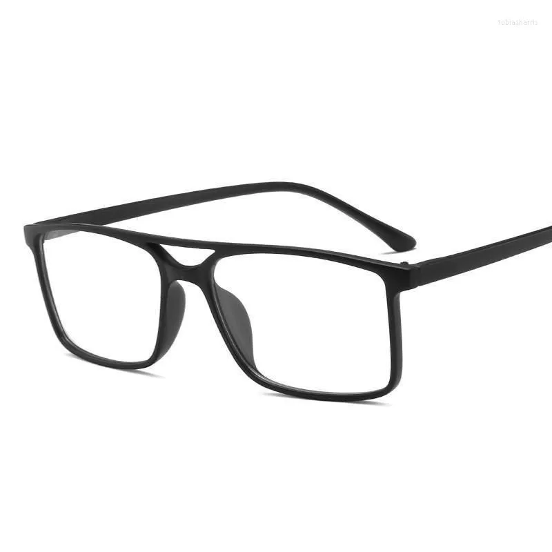 Monturas de gafas de sol de moda KOTTDO, gafas cuadradas de plástico negro, montura Retro para mujer, gafas transparentes, gafas ópticas para ordenador