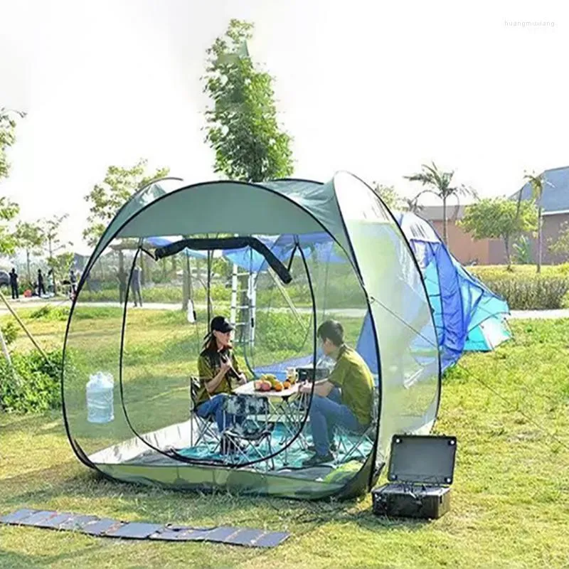 テントとシェルター屋外蚊帳ガーデンテント自動クイックオープニング強化サンシェルター大型通気性ガーゼビーチ 5-8 人