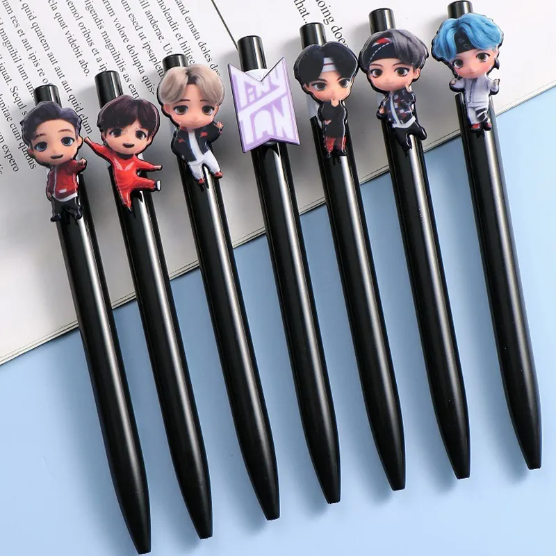 Canetas esferográficas de desenho animado kawaii para meninas presentes de escritório escreva suprimentos para escreva fofa de tinta preta caneta de caneta de caneta