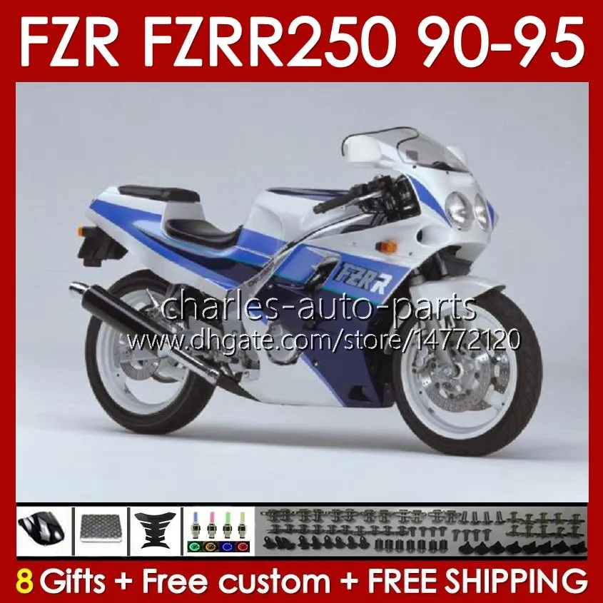 Body Kit für Yamaha FZRR FZR 250R 250RR FZR 250 FZR250R FZR-250 143No.27 FZR-250R FZR250 R RR 90 91 92 93 94 95 FZR250RR 1990 1991 1992 1993 1994 1995 Verkleidung blau weiß