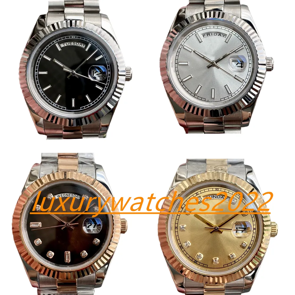 المربع الأصلي JV Factory Mens Watch DayDate 228236-228239 الحركة الميكانيكية الآلية 904L