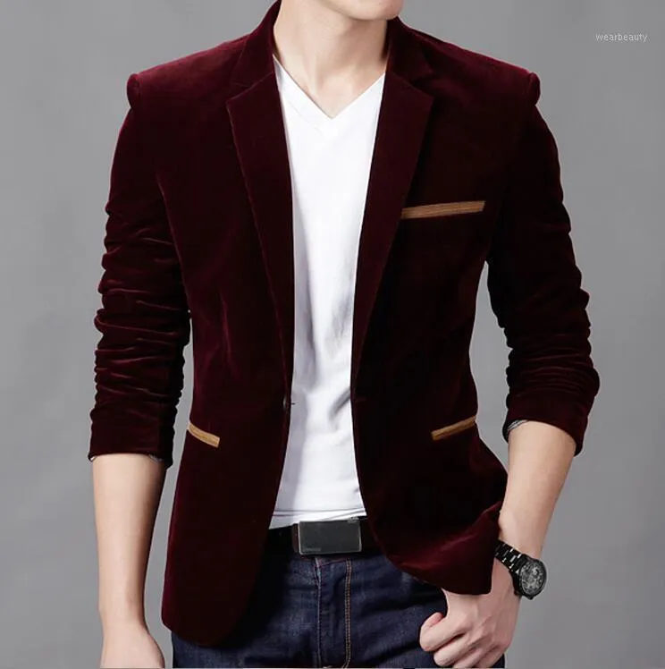 Slim Fit Casual Jacket Cotton Men Blazer Single Button Gray Mens Suit 2022 Autumn Patchwork Coat Male Suite From 27 26 DHgate