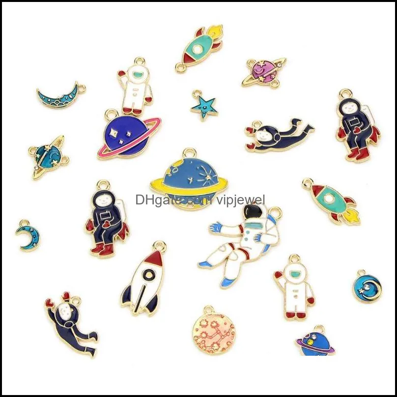 charms alloy drop oil pendant 20pcs/set space series pendants diy jewelry for necklace bracelet craft stud accessoriescharms