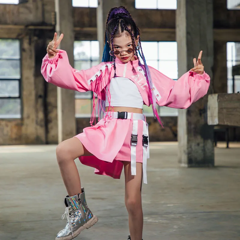 Pink Handsome Street Dance Suit For Girls Hip Hop Apricot Clothing For Jazz  Costumes, Raves, And Friends Shows Childrens Clothes For A Beautiful Look  220609 From Kai07, $38.4