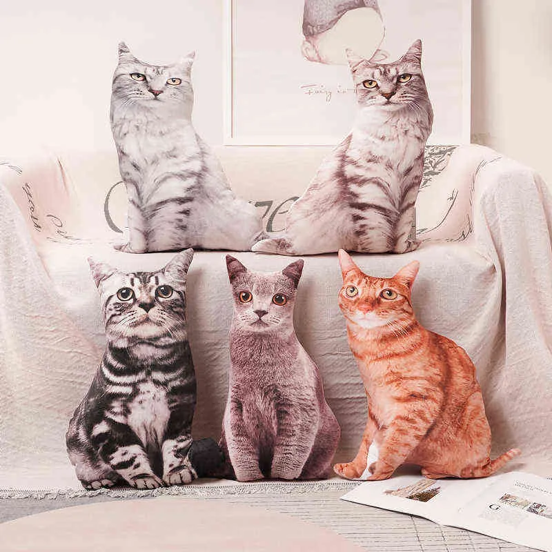 Фаршированные живые кошки обниматься на симуляцию американской шорты милые кошачьи кукла игрушки для домашнего декора для девочек дети день рождения J220729
