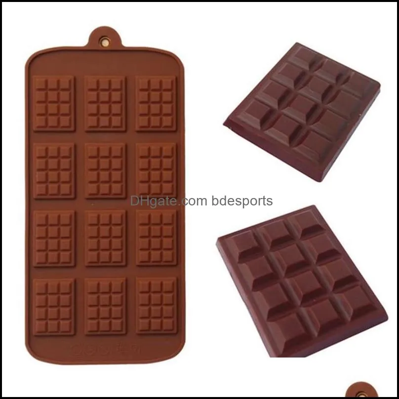 Silicone Mold 12 Even Chocolate Mold Fondant Molds DIY Candy Bar Mould Cake Decoration Tools Kitchen Baking Accessories