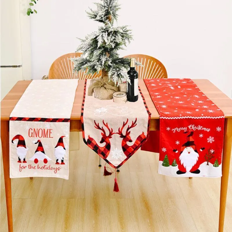 Kerstdecoraties 2022 Jaar Gnome Elk Table Runner voor Home Merry Ornament Navidad Xmas Gifts