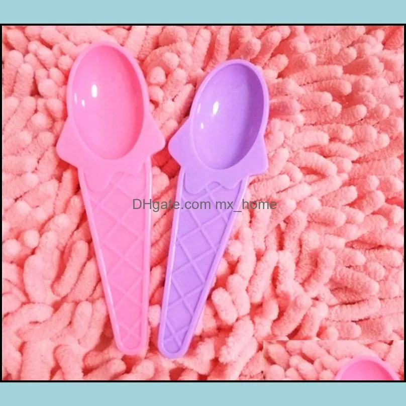 Ice Cream Spoon Plastic Dessert Yogurt Cake Spoon Summer Children Kids Birthday Party Supplies Only Spoon QW7429