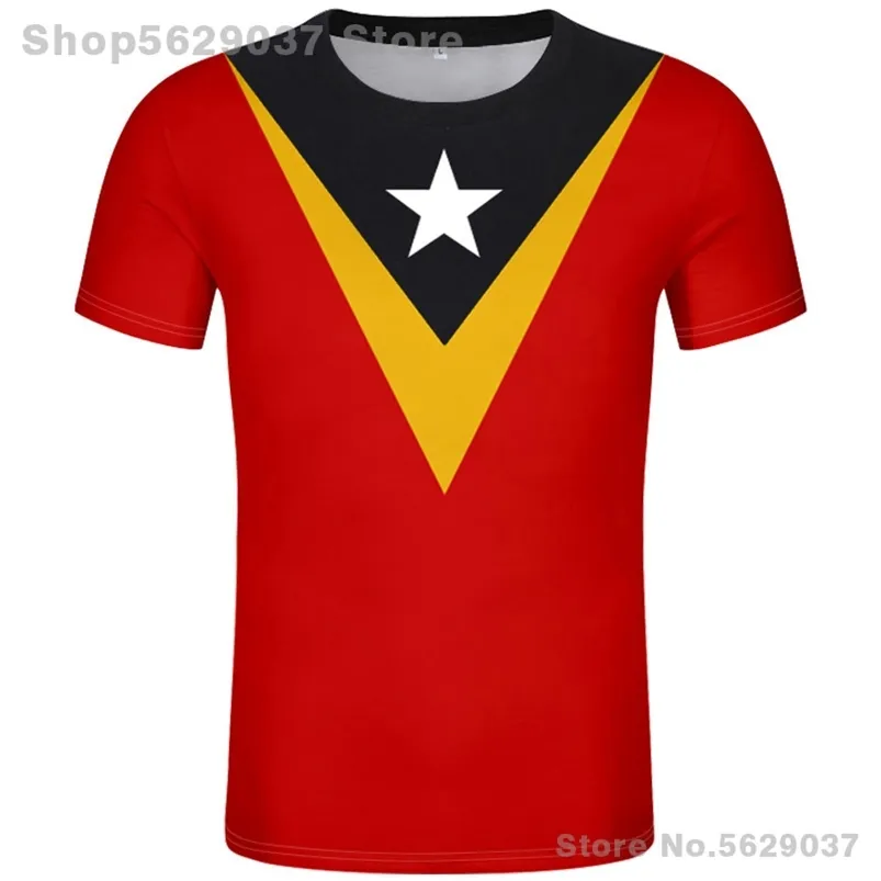 Doğu Timor T Shirt Ücretsiz Özel Yapım İsim Numarası TMP T-Shirt Nation Flag Portekiz Cumhuriyeti TP Leste Koleji Baskı PO COSSAD 220702