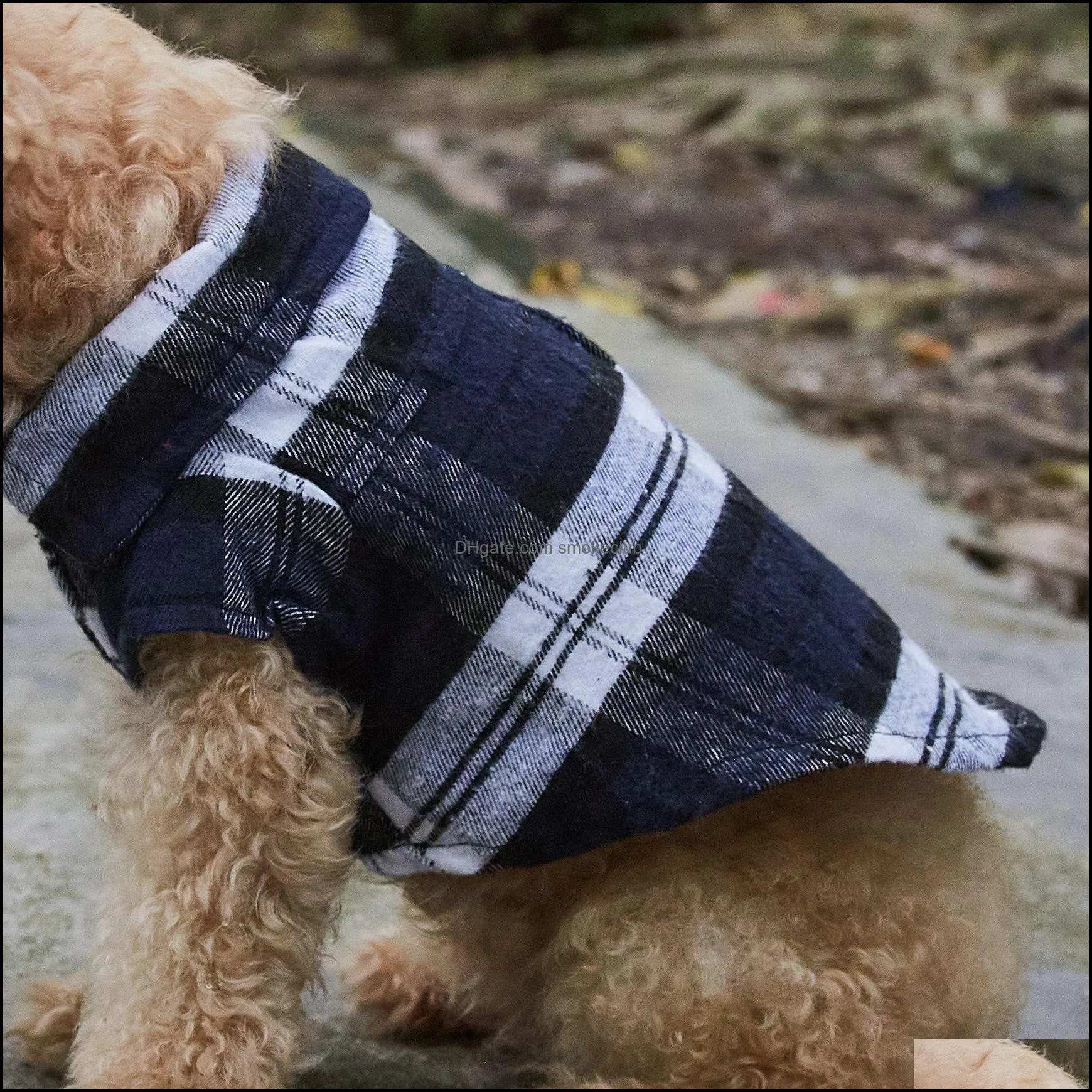 Fashion Pet Shirts Summer Classic Plaid Dog Apparel Clothes for Small French Bulldog Puppy t-Shirt outfits