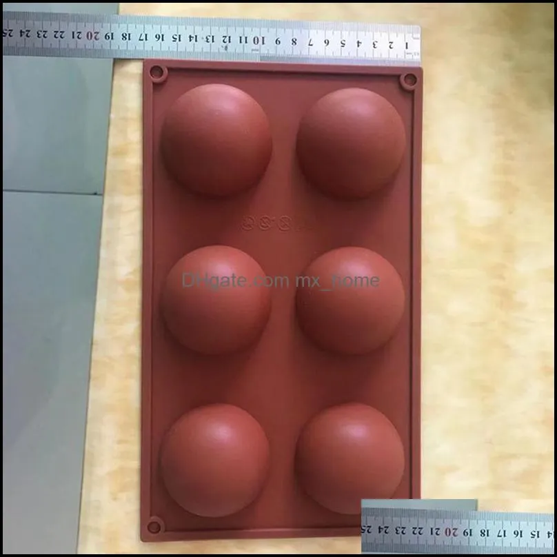 6 holes silicone mold for chocolate cake baking moulds food grade accessories chocolates candymold bakeware kitchen gadgets wll462