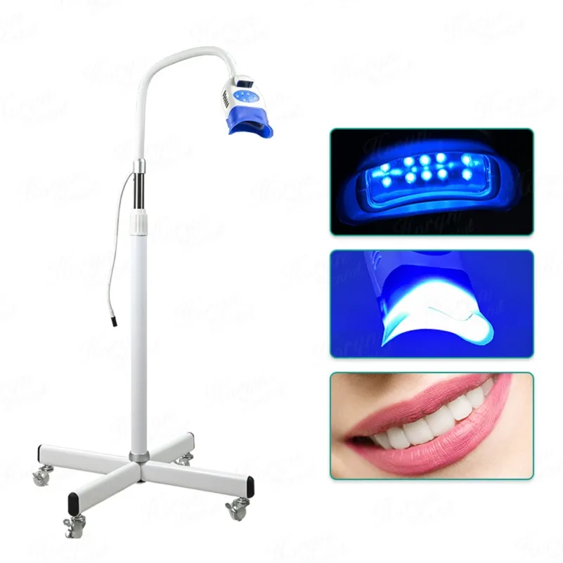 치과 용 치아 미백 기계 LED 조명 램프 표백 가속기 이동식 스탠드 치아 관리 미백 램프와 바퀴