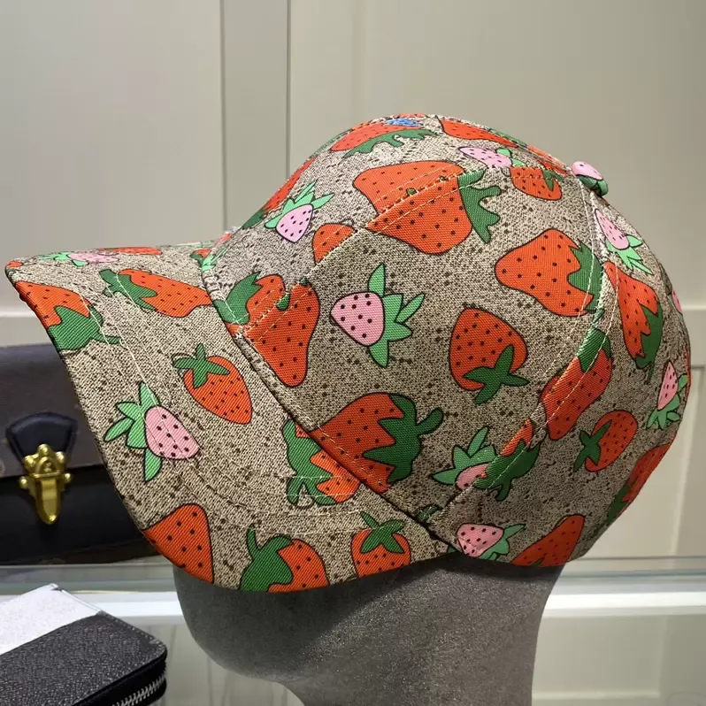 مصمم فاخر الفراولة البيسبول أغطية القطن الصبار الكلاسيكية أغطية الكرة الصيفية للرجال نساء الأطفال شمس القبعات