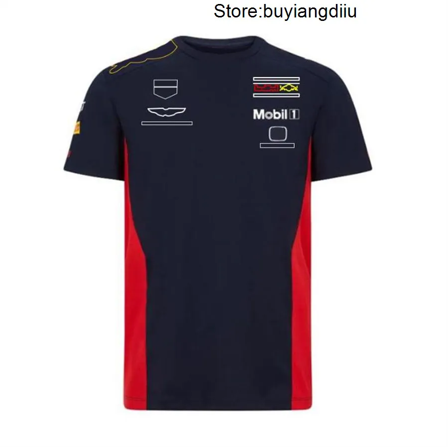 2022 Summer New F1 T Shirt Red Racing Fans في الهواء الطلق بأكمام قصيرة بأكمام رياضية قميص بولو كبير الحجم الكبير