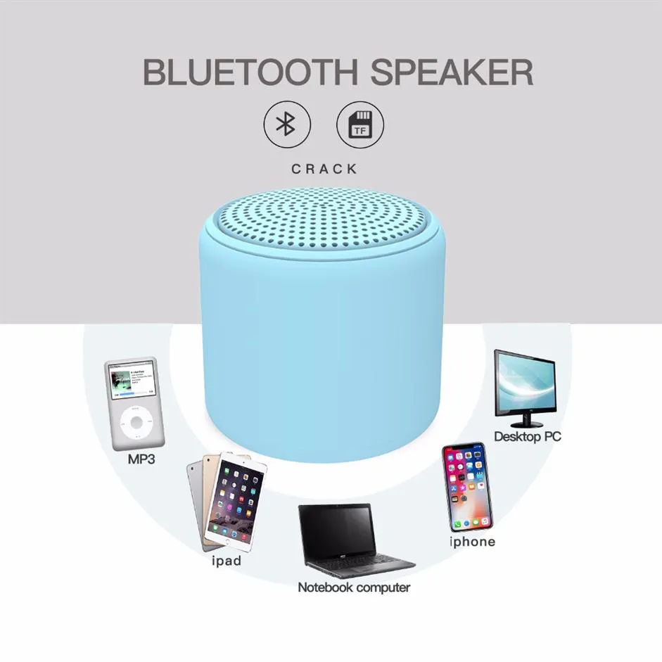 Mini trådlöst bärbara Bluetooth -högtalare Macaron Small Steel Cannon Stereo Sound -högtalare för dator Mobiltelefon3242