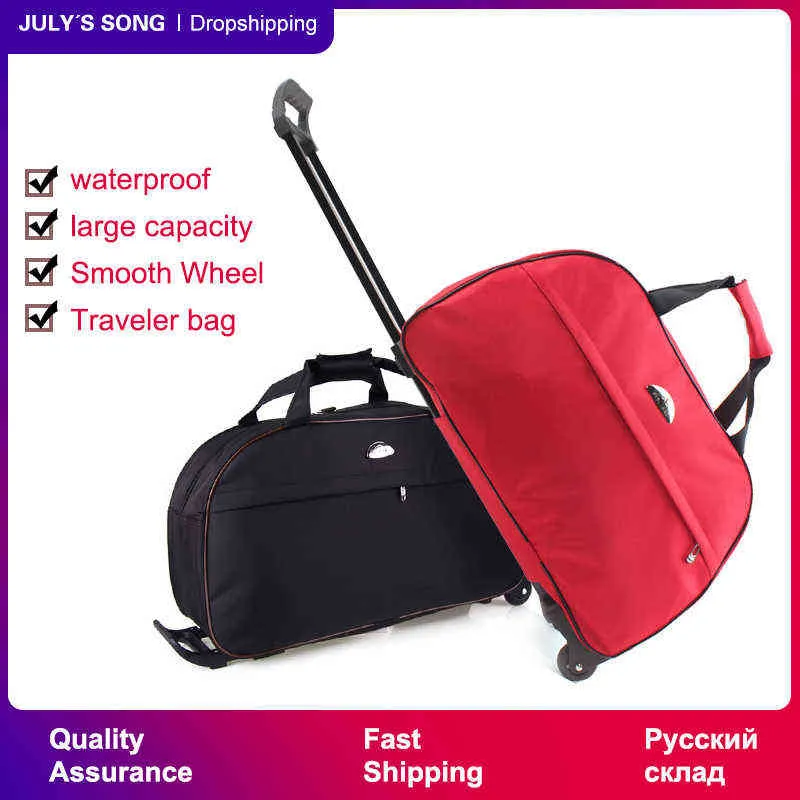 Juli's Song Bagage Bags Wheels Duffle Trolley Bag Rolling Suitcase Women Men Men Wheel Hand Bagage Vrouwelijke reistas J220708