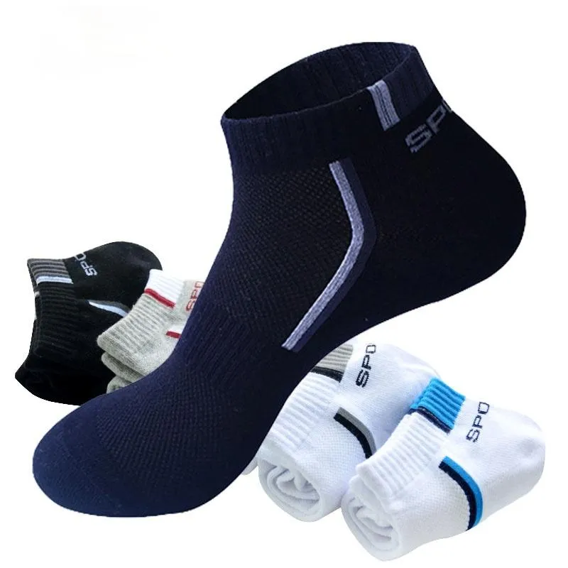 Men's Socks Pair Men's Stretchy Shaping Teenagers Short Sock Suit For All Season Non-slip Durable Male Calcetines HosieryMen's
