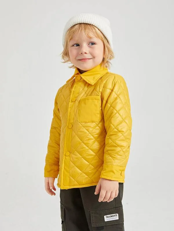 Toddler Boys Patched Pocket Quilted Coat SHE