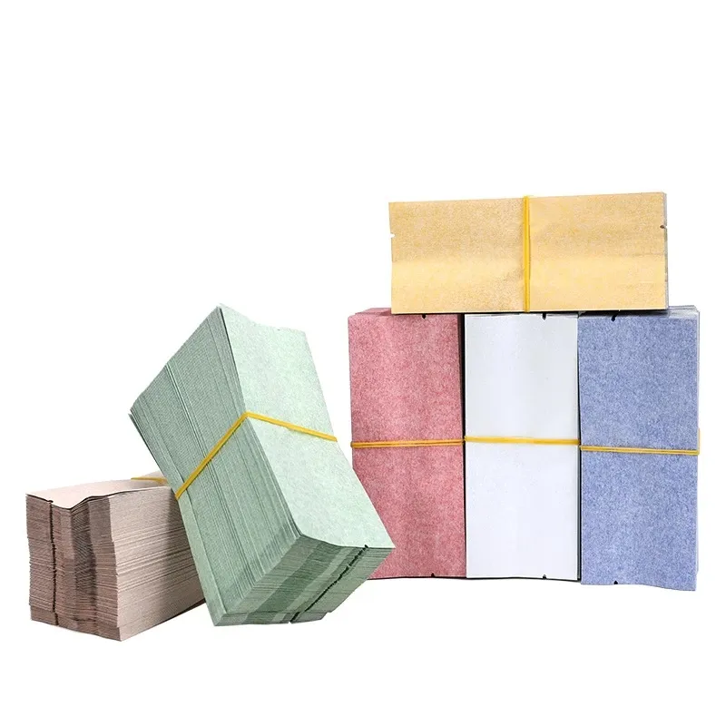 Foglio laterale termosaldabile Sacchetti per imballaggio di tè verde Oolong Stoccaggio Borse per sacchetti aperti in carta di cotone di piccole dimensioni LX4840