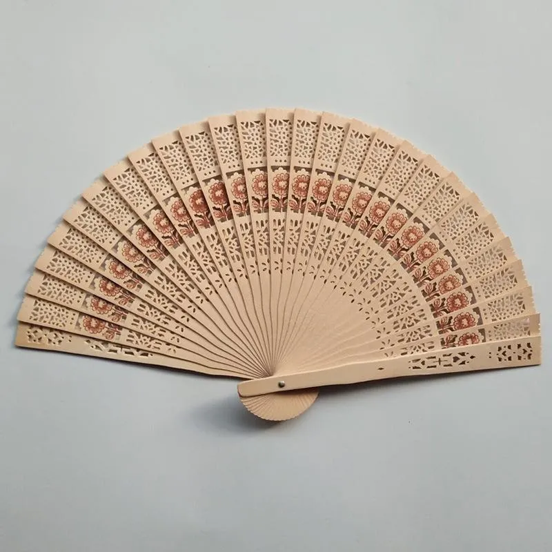 Sandalwood Hand Fan Party Decoration Personalized Gift Engraved Wooden Openwork Folding Handheld Fans Wedding Baby Shower Favors TH0109