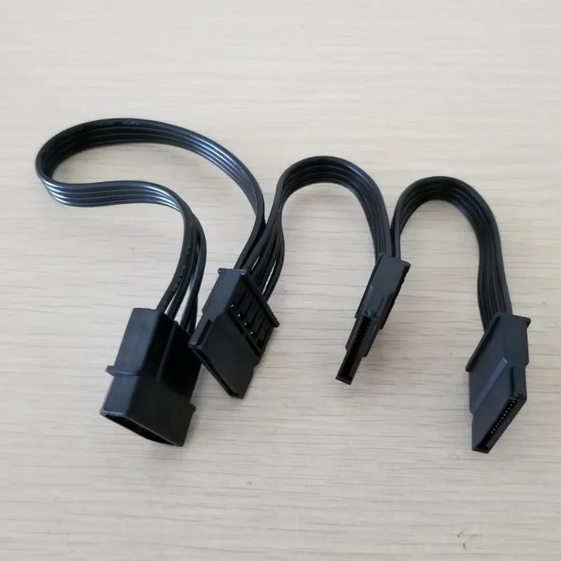 Компьютерные кабели разъемы 4pin ide molex до 3-порта 15-пекса SATA Power Cable Cable Lead 18Awg провода для жесткого диска HDD SSD Server Diy Black