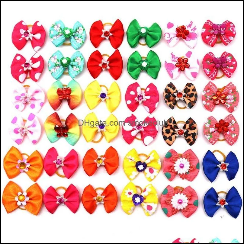 100pcs Pet Dog Apparel Hair Bows Accessories Grooming Bow for Party Holiday Wedding Pets Supplies 1157 V2