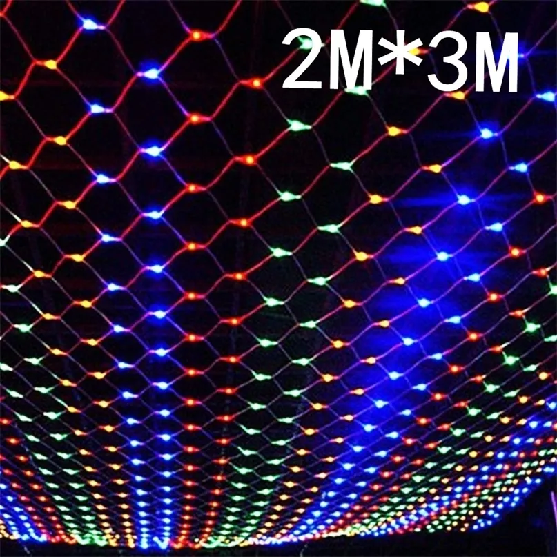 2 m x 3 m 204 Led 8 modes 220 V super lumineux net maille chaîne lumière noël année jardin pelouse mariage vacances ing 220809