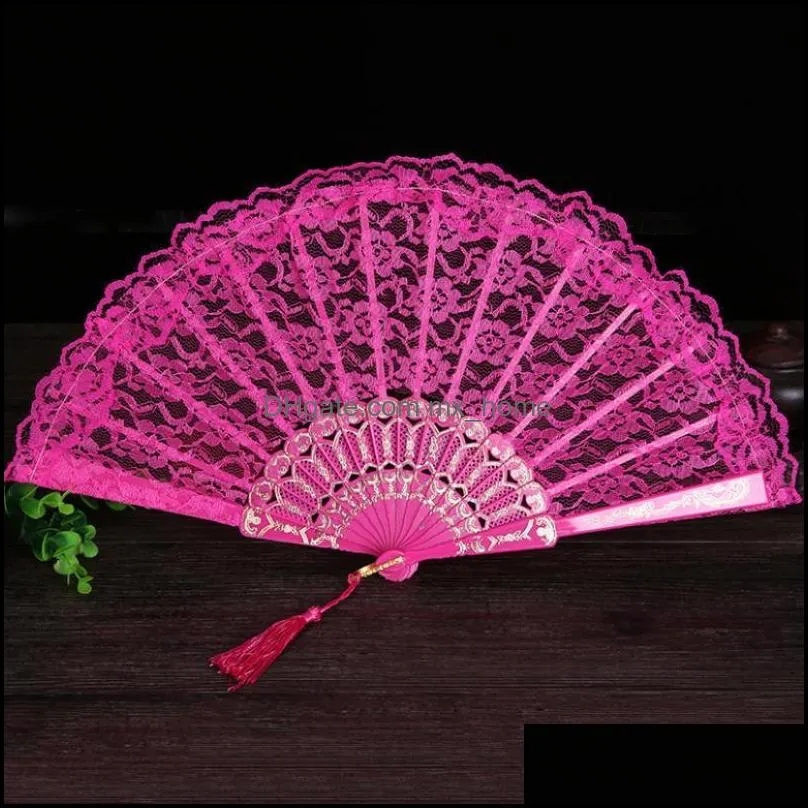 Other Home Decor Lace Hand Fans Wedding Custom Chinese Decoration Flower Pattern Vintage Ornaments Plastic Dance Fan Souvenirs