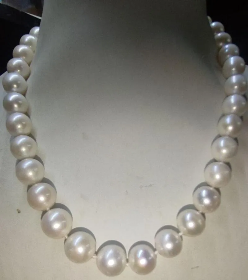 Ketten Stränge 18 Zoll 12-13 mm echte natürliche weiße Akya Perlenkette Hochgradechains Chainschains