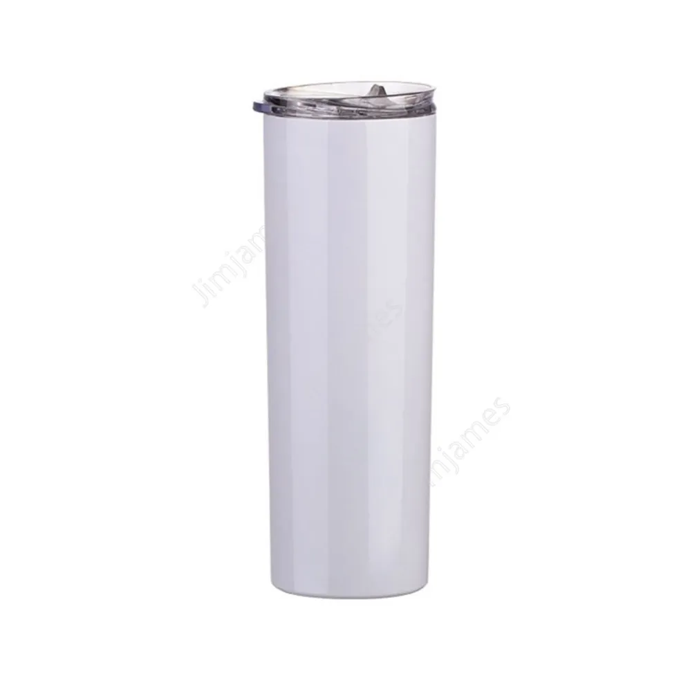 20 onças de sublimação reta Tumblers em branco brancos 304 aço inoxidável aço isolado Slim DIY DIY 20 onças de xícara de café canecas de café