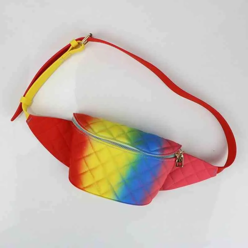Fanny packs Pvc Frosted Matte Color Jelly Bag Rhombic Waist PURSE Personality Trend Women's Waist Bag 220627