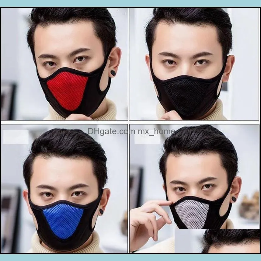 Reusable Face Mask Ports Cycling Outdoor Mouth Masks Keep Warm Dustproof Design 4 Colors Drop Delivery 2021 Party Festive Supplies Home Ga