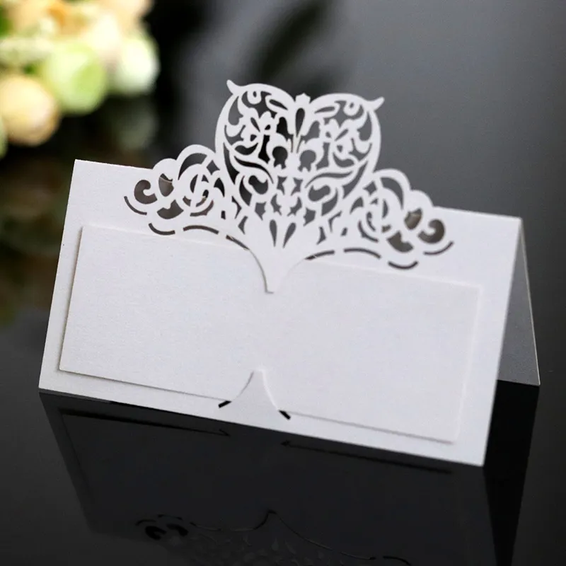 Wedding Invitations 50pcs Laser Cut Butterfly Table Name Place Cards Favor Message Setting Card Party Favor Decoration