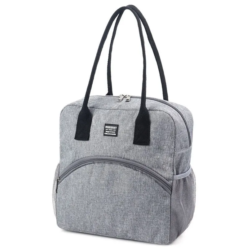 Insulated Luch Bag Women Men Oxford Lunch Bag Thermal Large Capacity Picnic Food Box Bag Hand Bags 201016