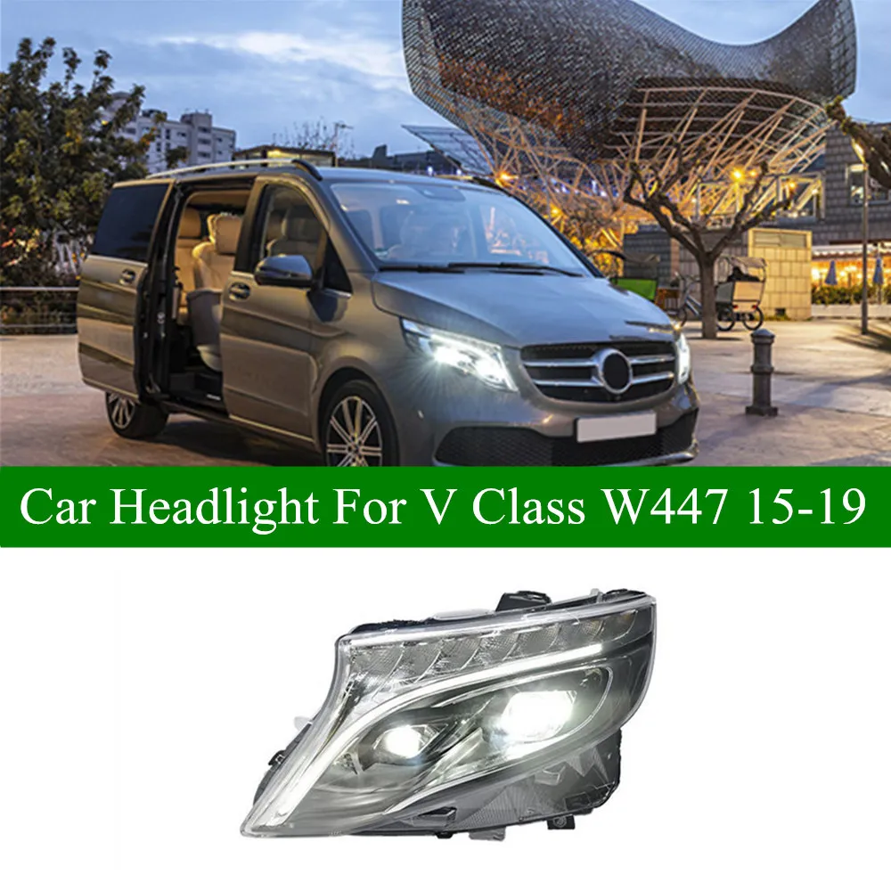 W447 LED High Beam Head Light Assembly för Benz Vito DRL Car Headlight 2013-2019 Dynamiska turnsignalstrålkastare