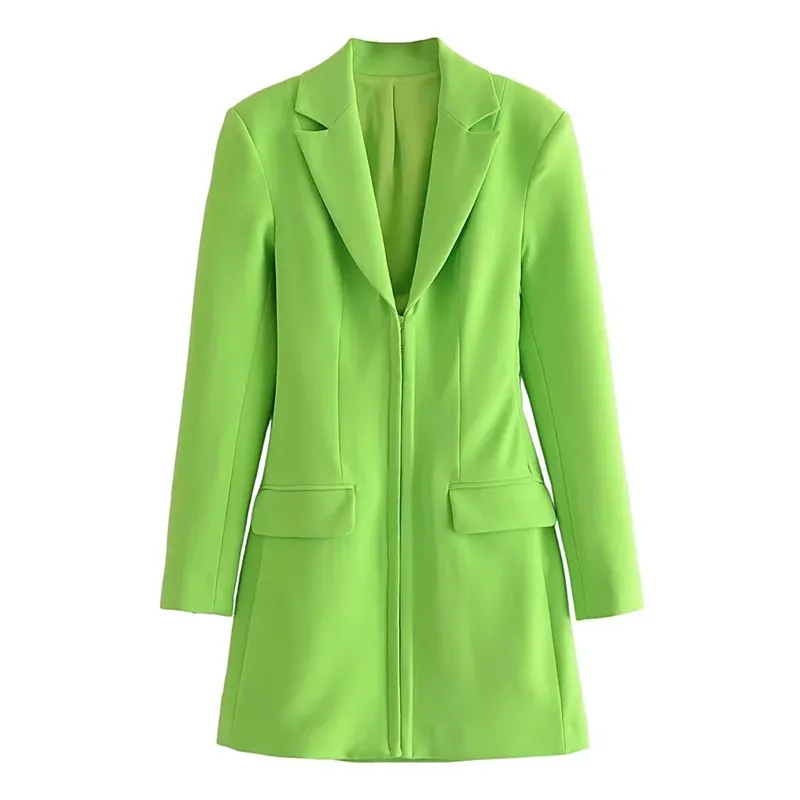 neon green blazer dress Neon Green Corset Waist Women Halloween Leather Blazer Mini Dress CUSTOM / RED main image 1