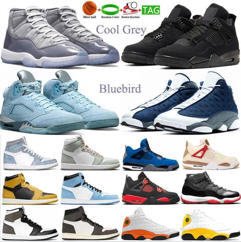 Jumpman 4S Баскетбольная обувь для мужчин женщин 1s Patent Bread Black Cat Mens 5s Bluebird Raging Bull 11S 25 -й годовщины.