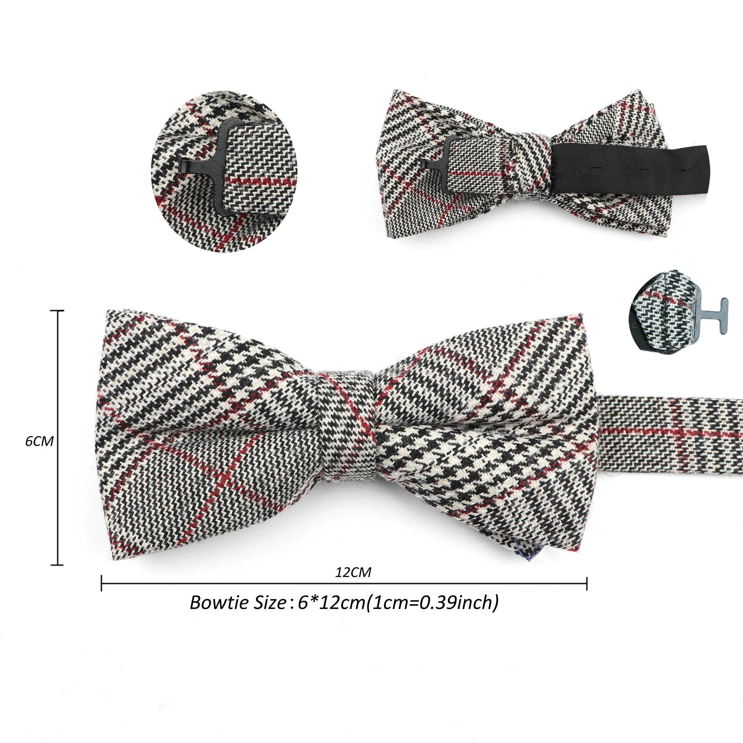 Men Striped Cotton Bowtie Knot Cravat Black Grey Blue Tuxedo Wedding Butterfly Red Groom Party Casual Bow Tie Accessory