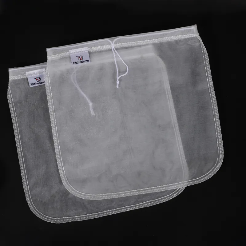 2st/Lot Nut Milk Bag Filter Mesh Bag Återanvändbar kaffesaft Nylon Mat sil 11,8 x 11,8 tum Multiplic Siler HHA1680