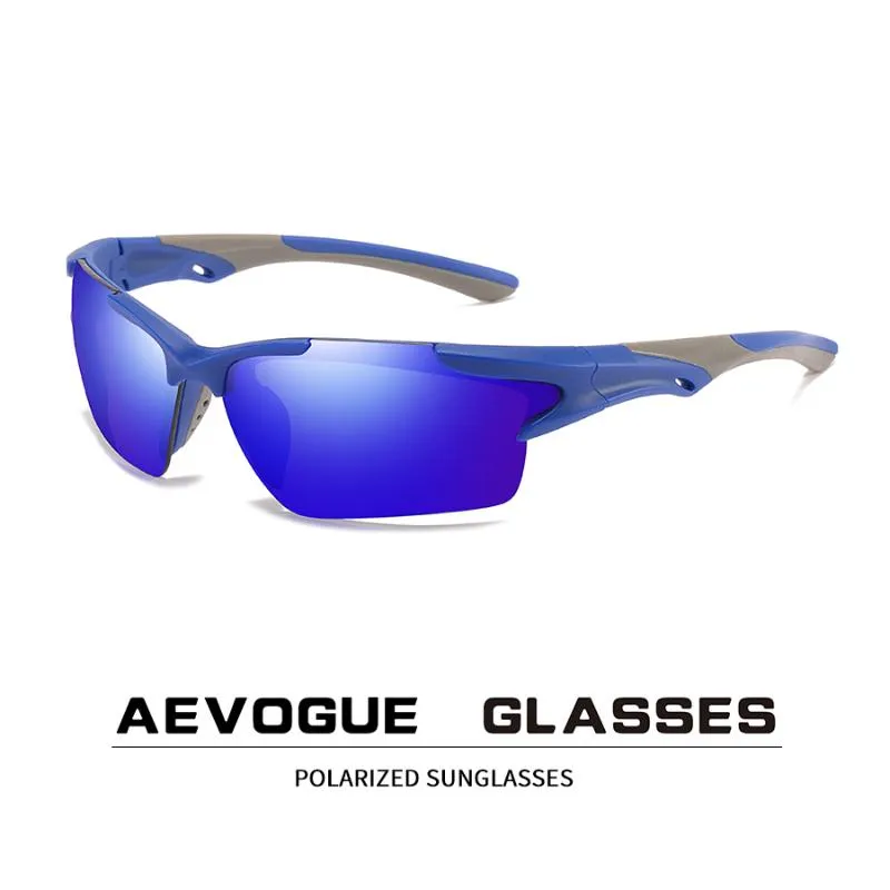 Sunglasses AEVOGUE Men Polarized Sport Windproof Mirror Riding Glasses Outdoor UV400 AE1112