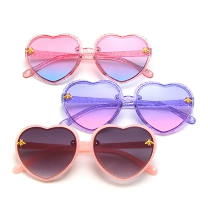 Fashion Brand Heart Occhiali da sole per bambini Bambini Retro Cute Pink Cartoon Occhiali da sole Frame Ragazze Ragazzi Baby UV400 Eyewear 220715gx