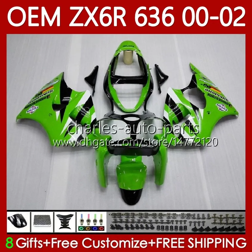 OEM-lichaam voor Kawasaki Ninja Black Flames ZX 636 600CC ZX-600 ZX-6R ZX636 ZX6R 00 01 02 37HC.68 ZX 600 CC 6 R ZX 6R ZX600 Cowling ZX-636 2000 2001 2002 Injectie Mold Fairing