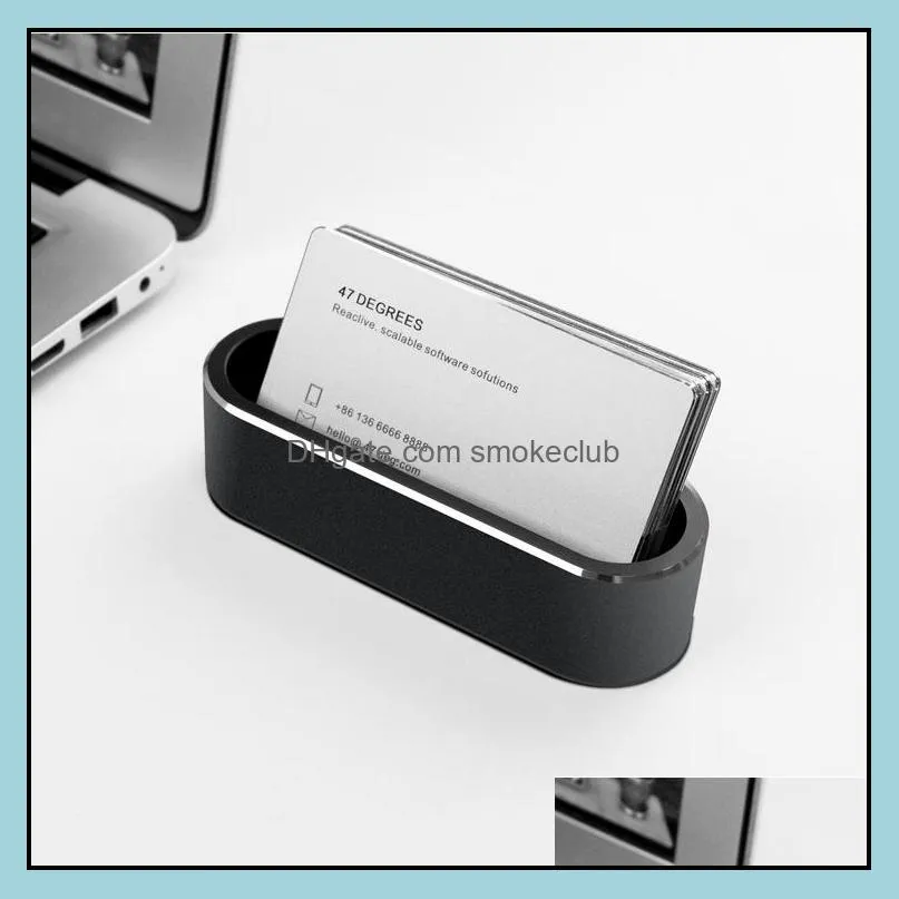 Metal Card Holder Box Aluminum Display Stand for Id,Debit,Business,Name,Gift Cards Desktop Organizer Container Case GWB14248