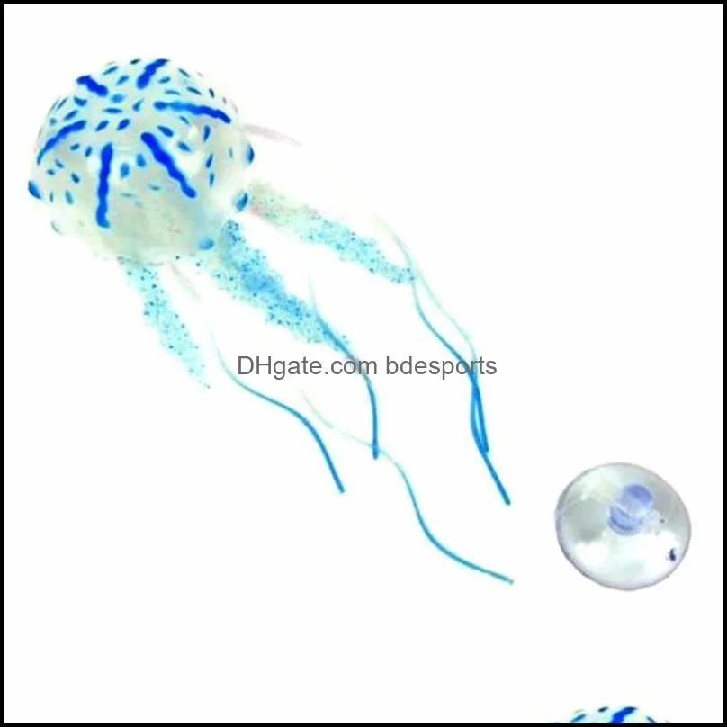 Beauty Fluorescent Glowing Effect Jellyfish Aquarium Ornament Swim Pool Decor