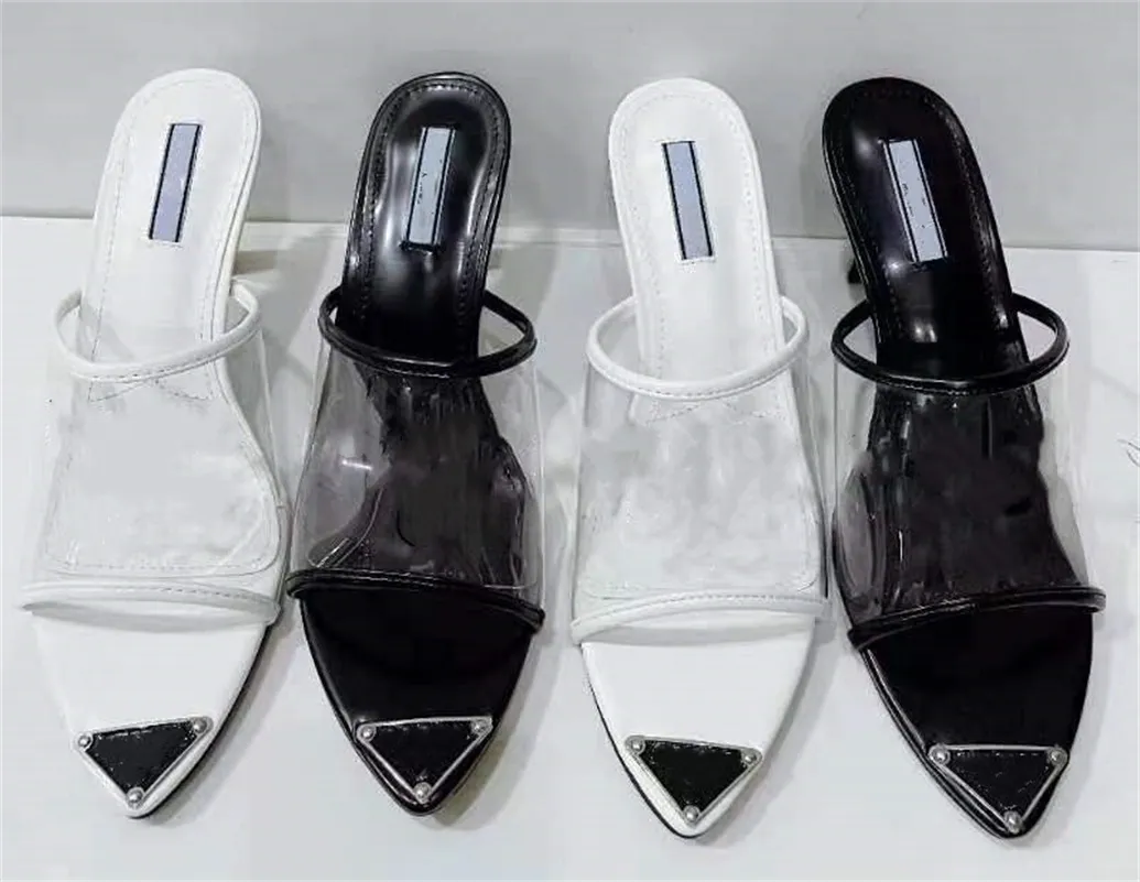 модельер-дизайнер Plexigla High Heeel Slippers 8 см обветренной каблук размером 35-42 Высококачественные тапочки пляжные сандалии