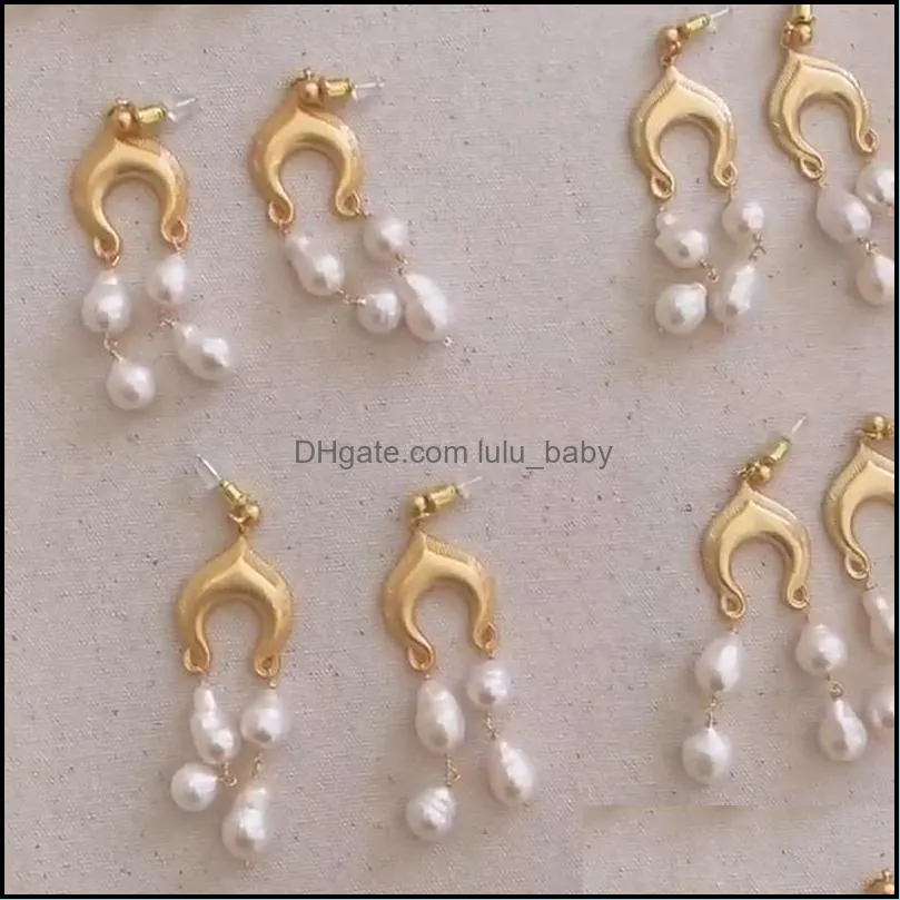 long pattern pearl tassel earrings special shaped pearls body ear jewelry for women and girls